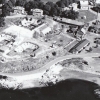 <p>The Defense and Support Area included Fort Slocum&#39;s Mortar Battery (center left) and adjoining land on either side. Aerial view, looking north, late 1950s.</p>